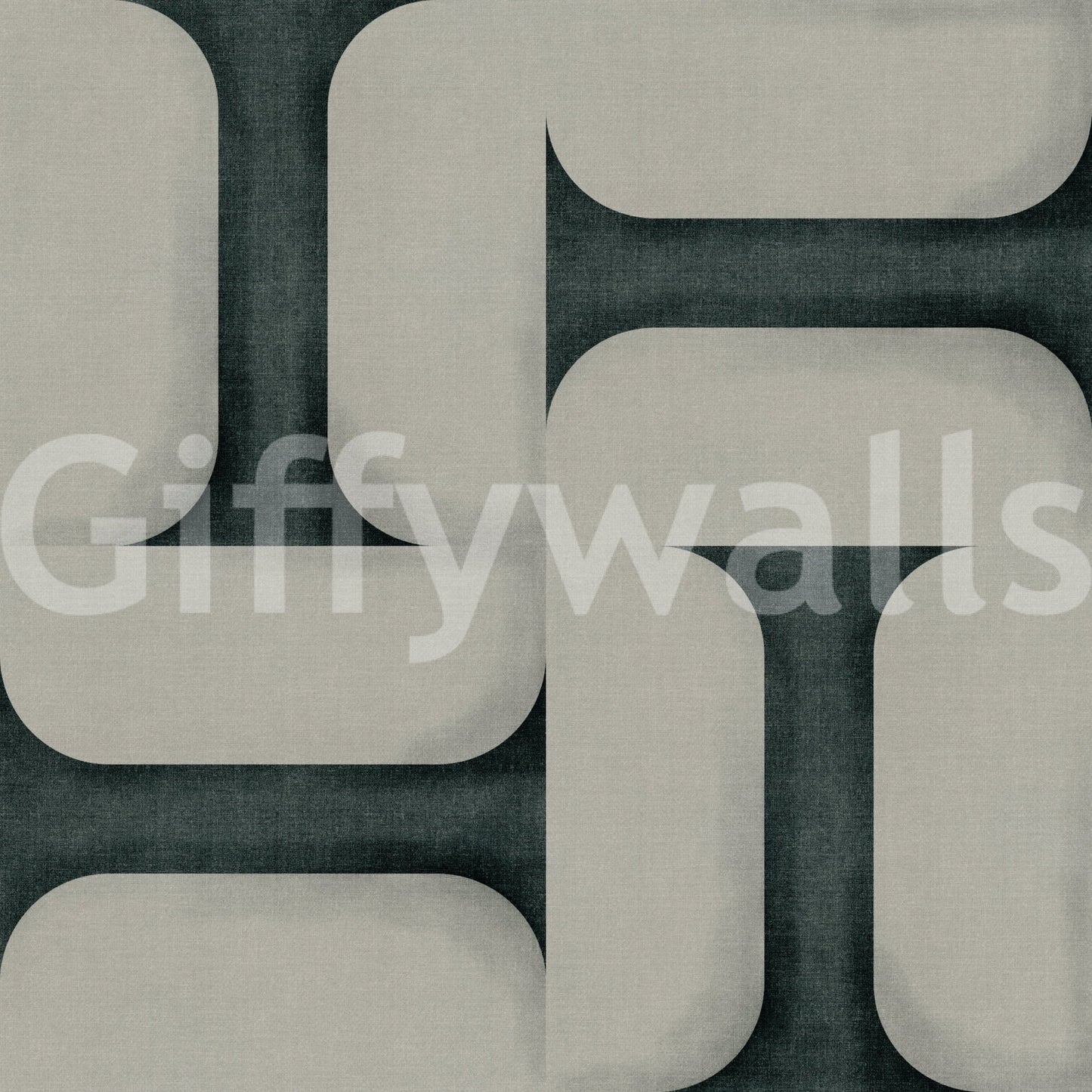 Modern Textured Tiles Vintage Denim wallpaper close-up showing the teal and cream interlocking tile pattern