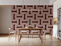 Modern Textured Tiles Wine Wallpaper⁠