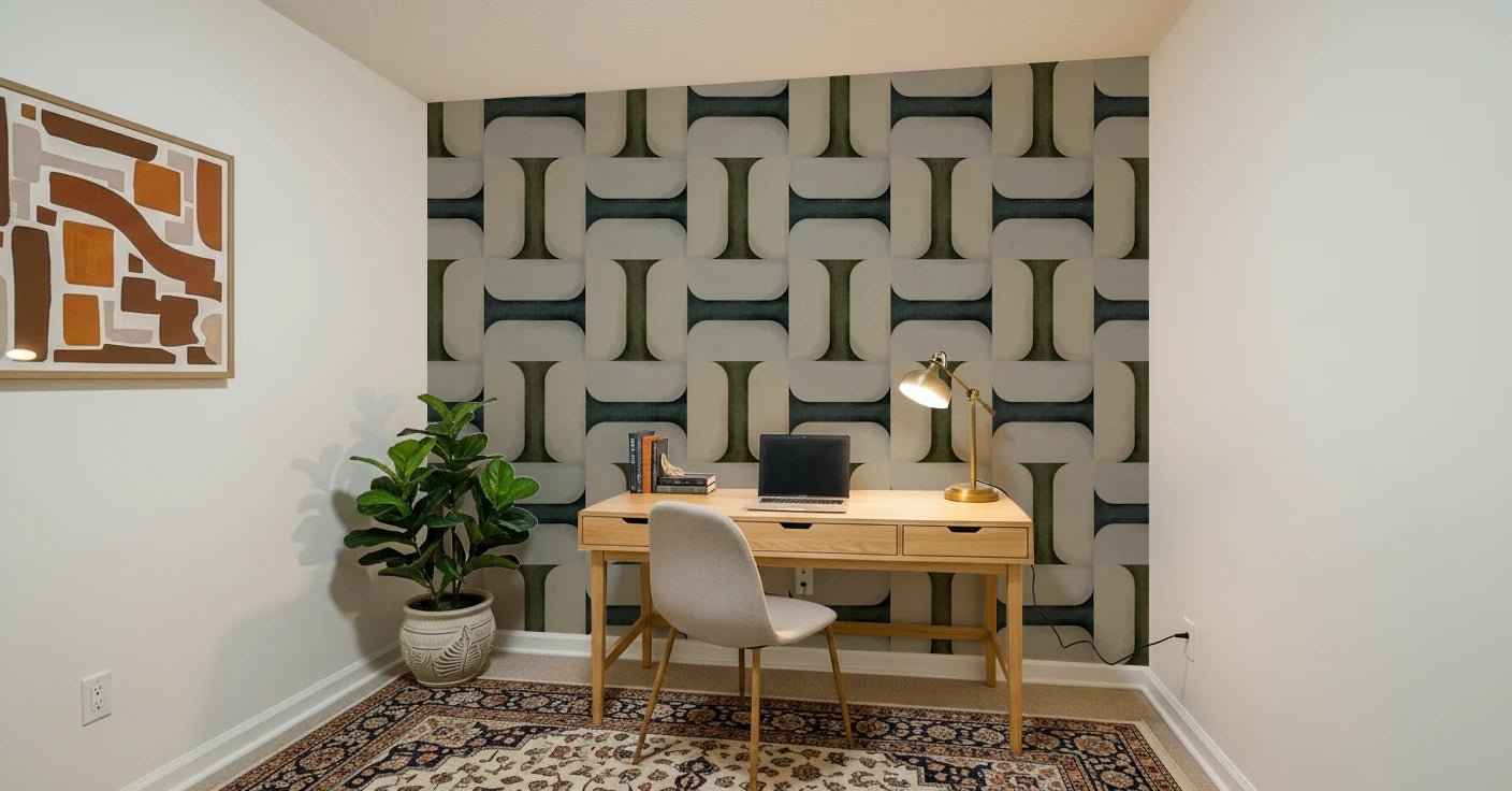 Modern Textured Tiles Winter Wallpaper⁠