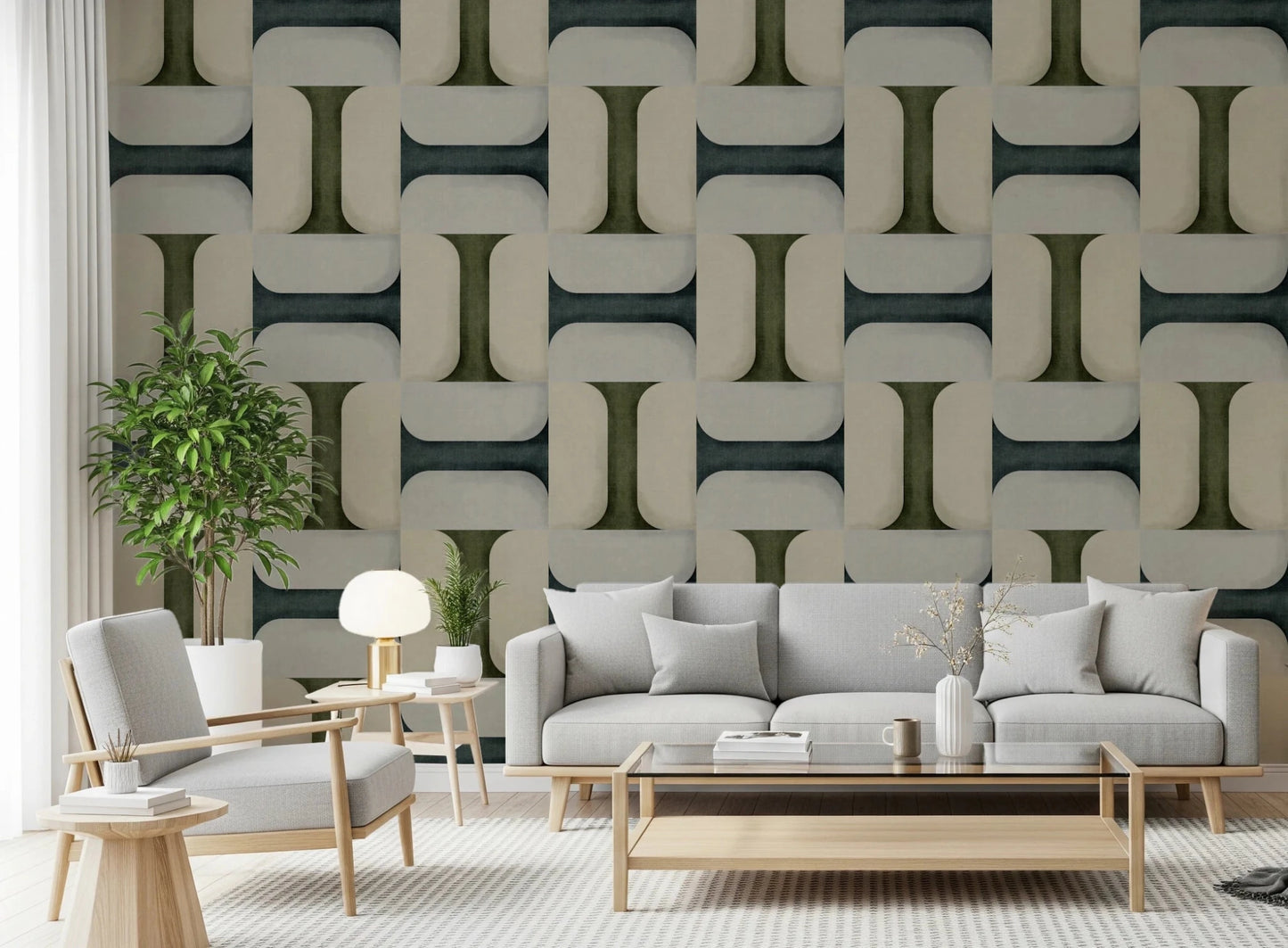 Modern Textured Tiles Winter Wallpaper⁠