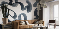 Watercolor Blue Swirls Wallpaper Mural - Giffywalls