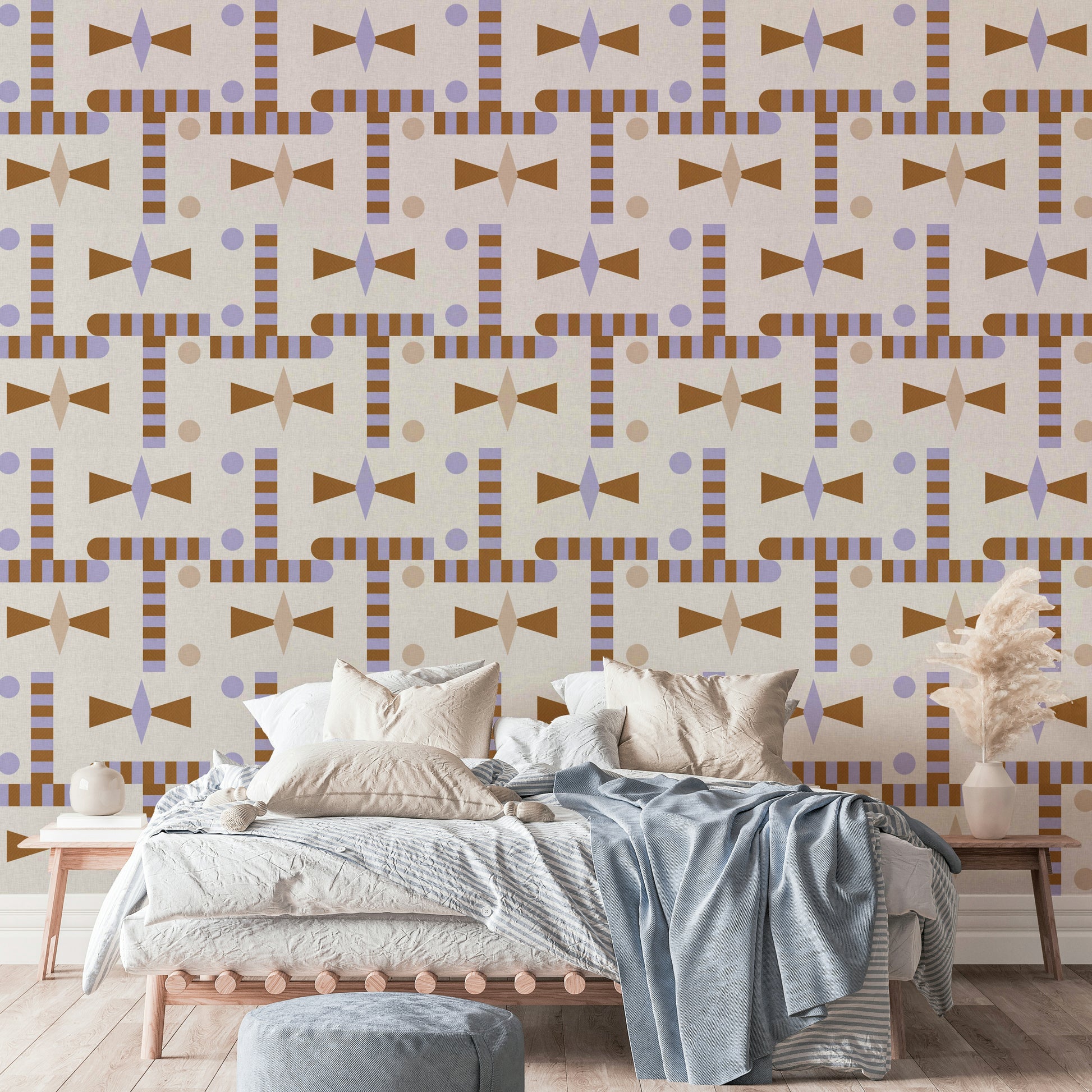 Modern textile pattern wallpaper mural

