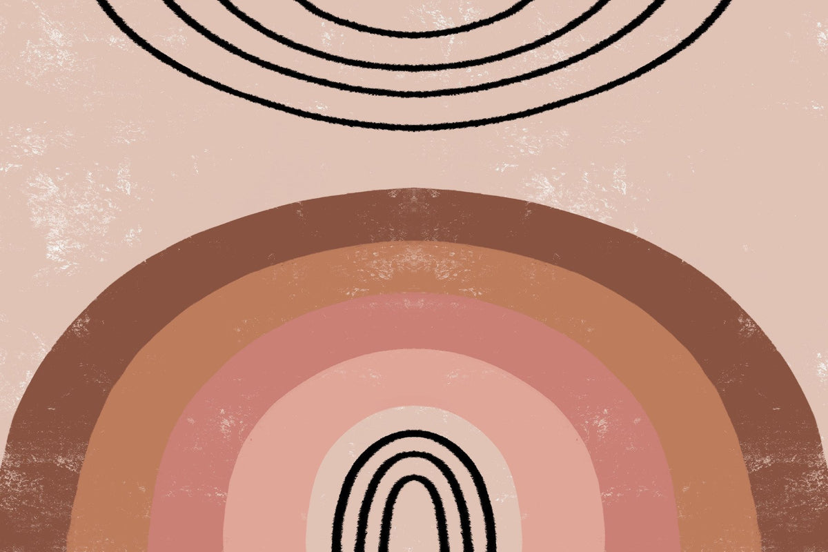 Brown Boho Kids Rainbow Wallpaper Mural in your room