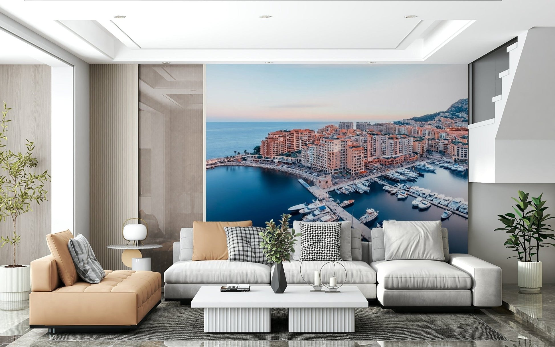 Riviera architecture Monaco Marina wallpaper stunning coastal view.