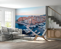 Monaco cityscape buildings Marina View wallpaper exclusive port.
