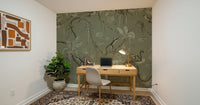 Lively wall mural of monkeys climbing trees and interacting in the jungle