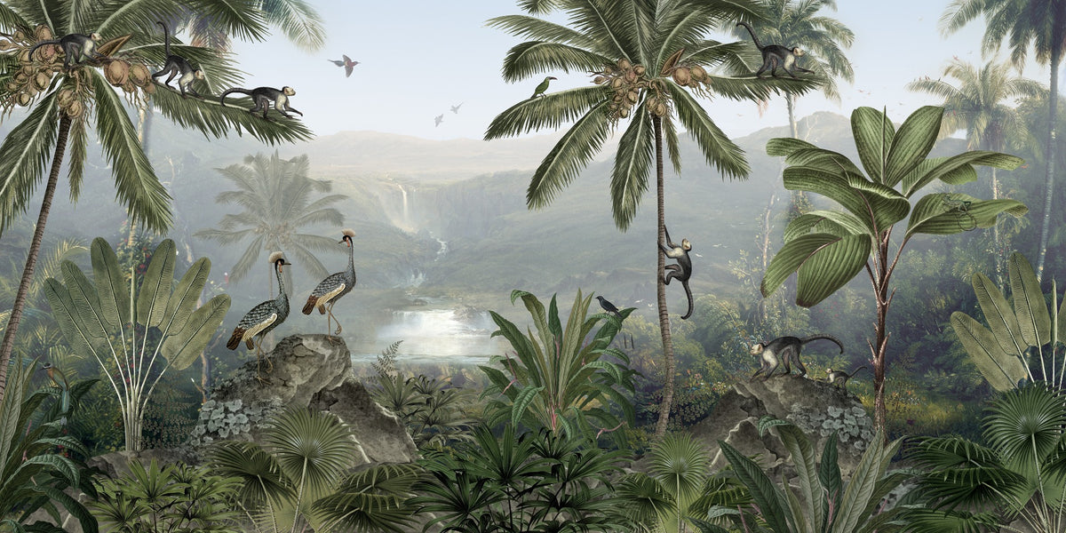 Monkey Forest Wallpaper murals in your room — zoomed
