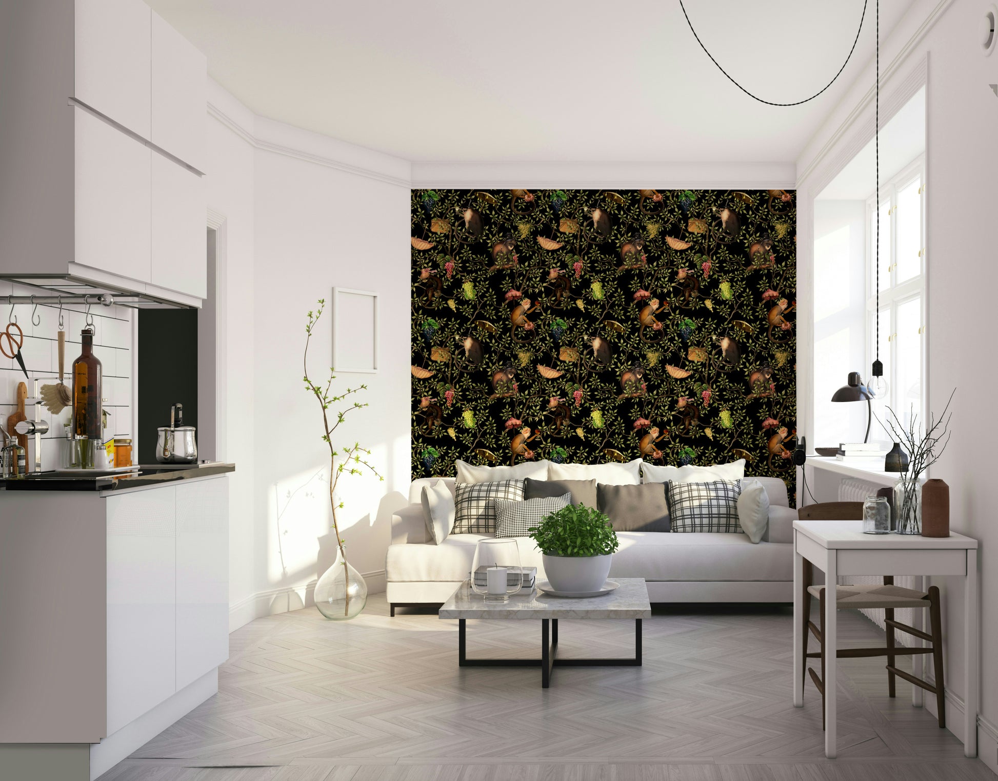 Monkeys & Vines wallpaper bringing jungle fun and color to any room.

