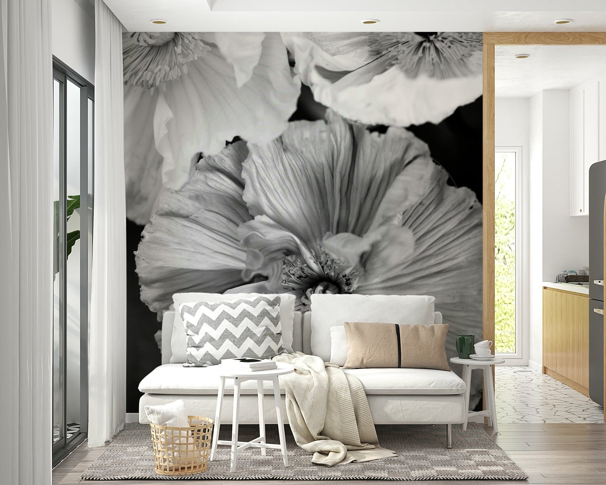 Monochrome floral pattern.

