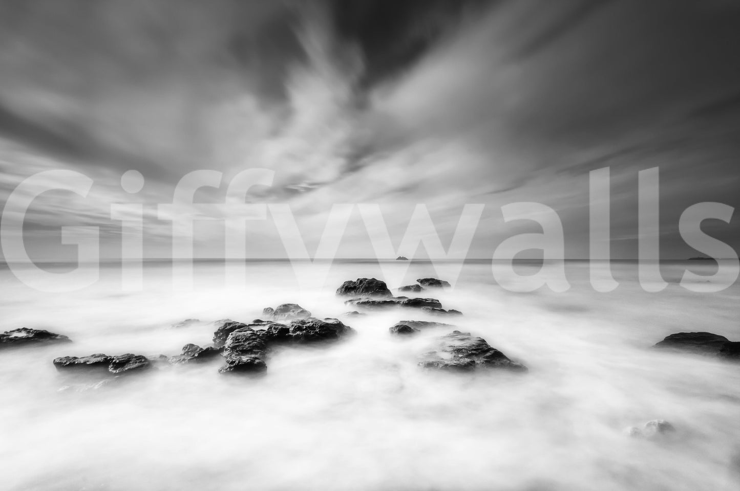 Monochrome Seascape Dream Wall Mural -2528950