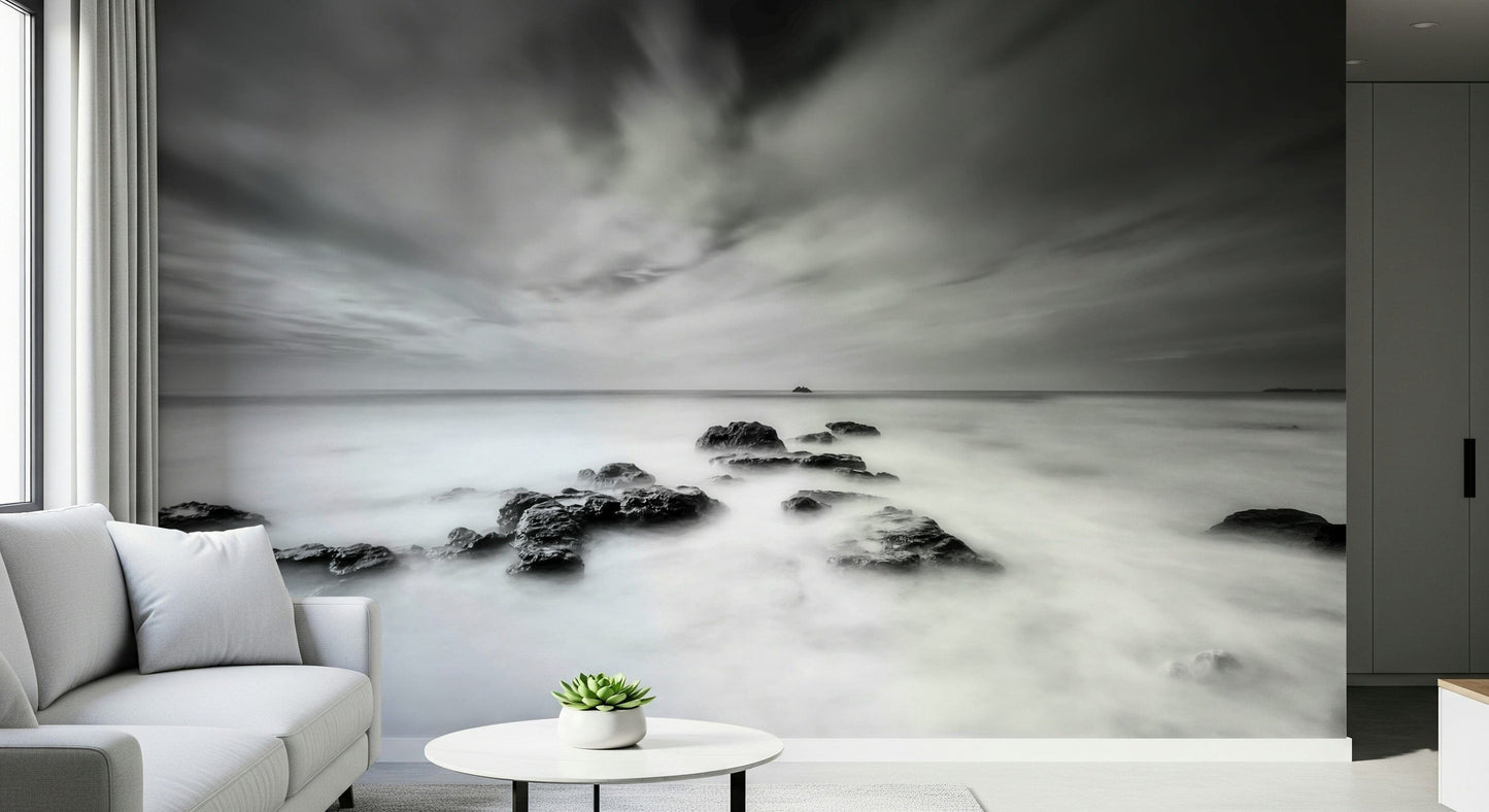 Monochrome Seascape Dream Wall Mural -2528950