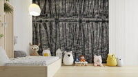 Monochrome reflection mural wallpaper
