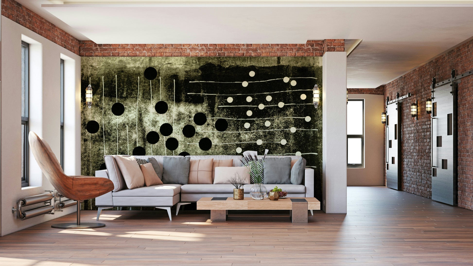 A serene black and white wall mural for your decor.


