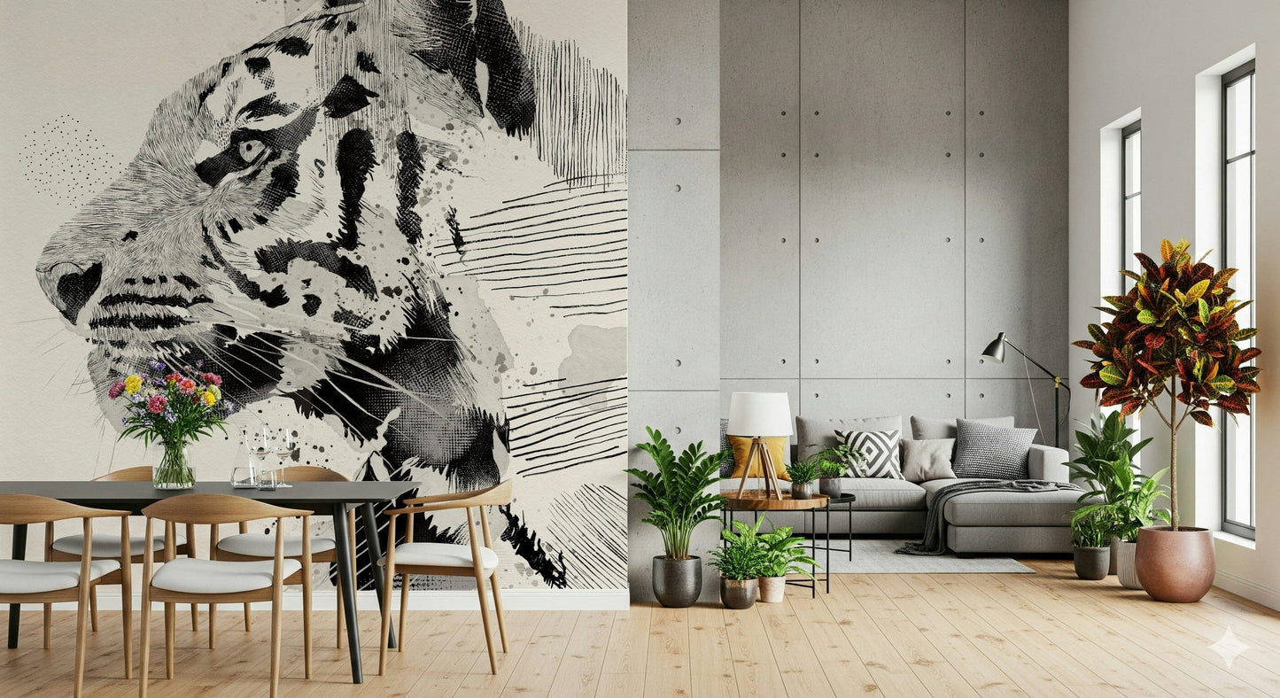 Tiger Ink Portrait Wall Mural