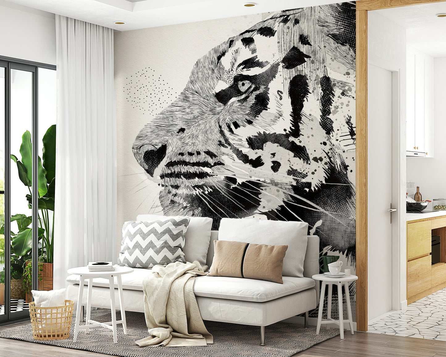Tiger Ink Portrait Wall Mural