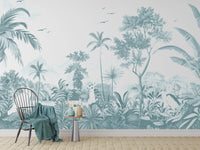 Vintage tropical paradise wall mural with timeless appeal




