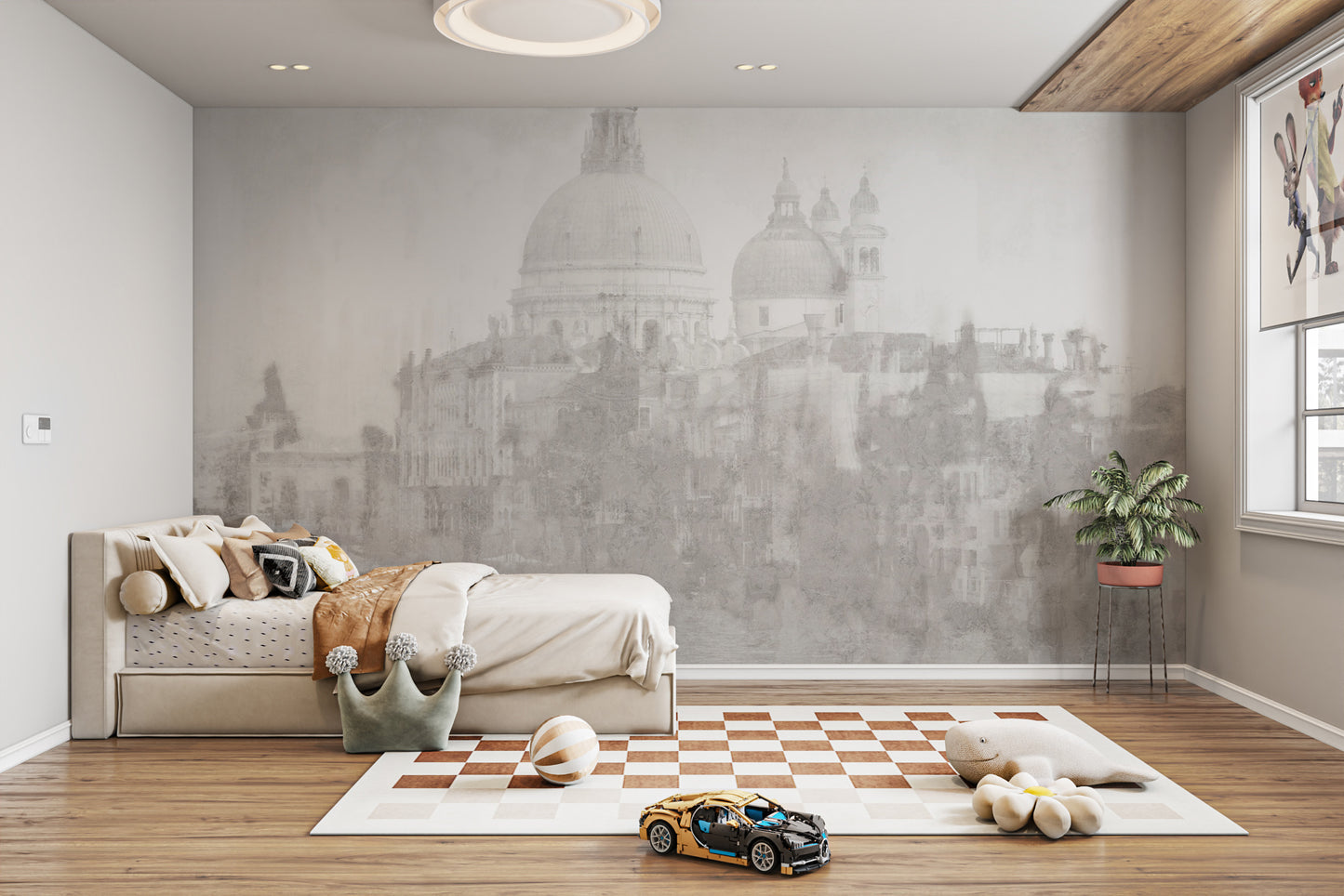 Monochrome Venice Cityscape Wall Mural