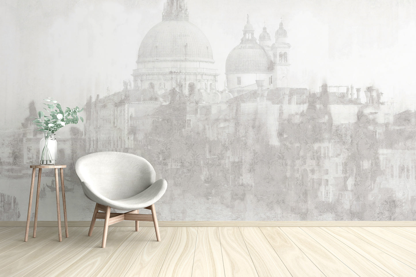 Monochrome Venice Cityscape Wall Mural