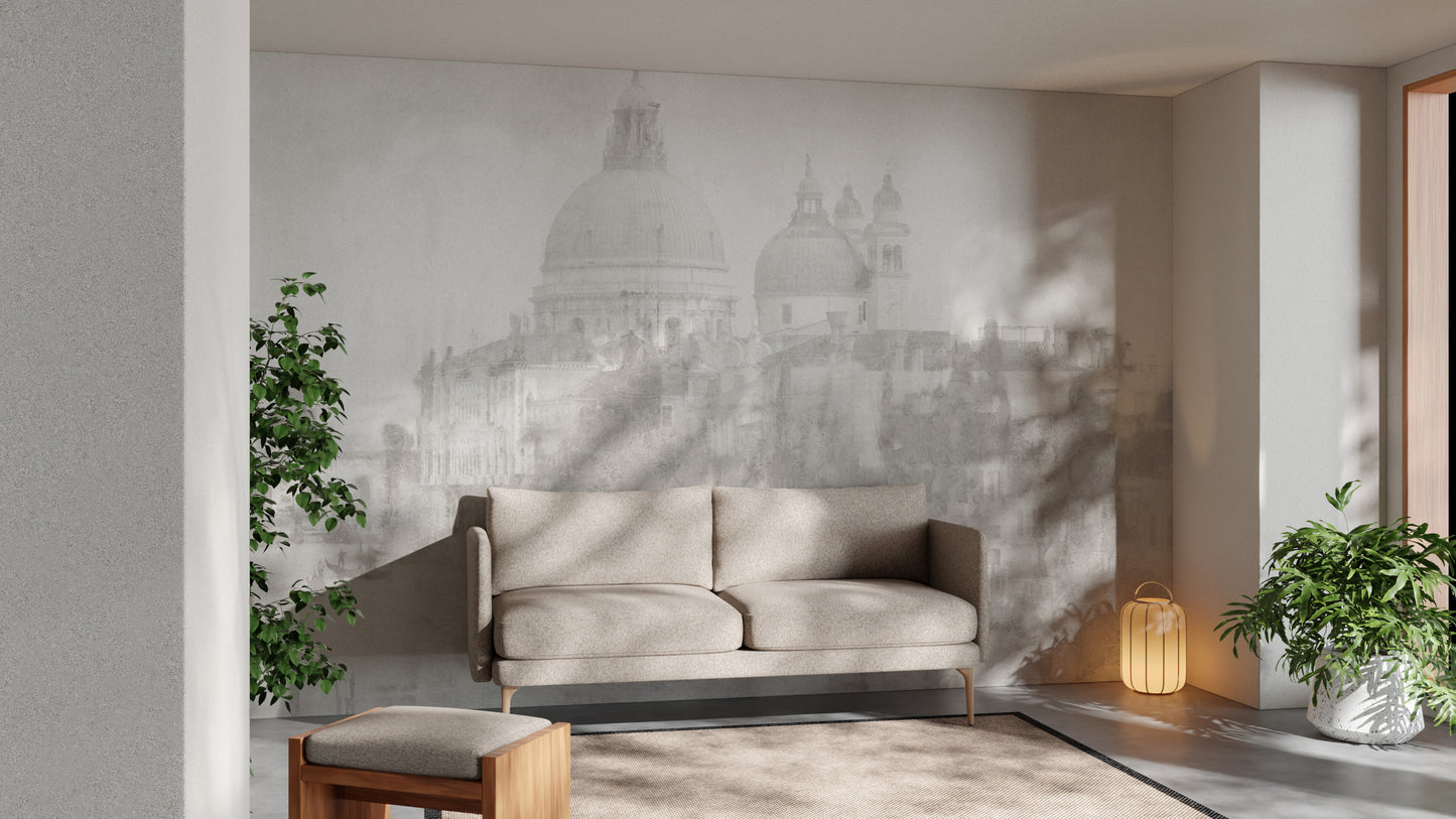 Monochrome Venice Cityscape Wall Mural