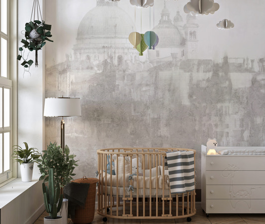 Monochrome Venice Cityscape Wall Mural
