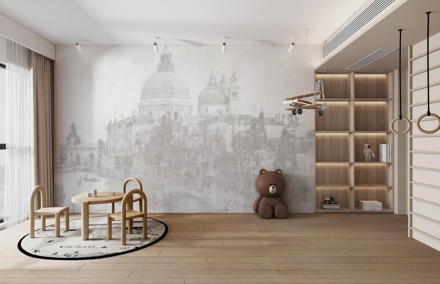 Monochrome Venice Cityscape Wall Mural