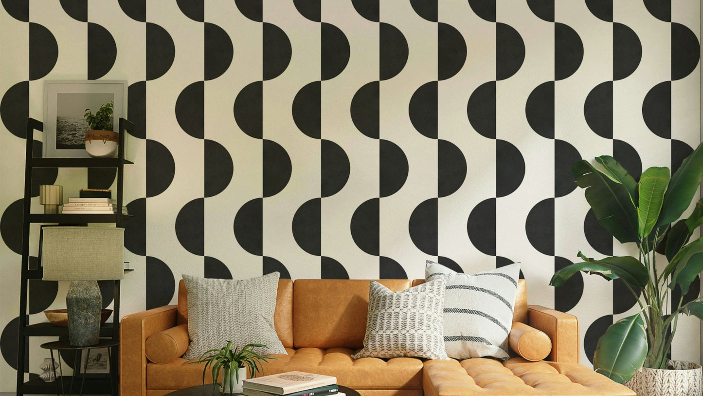 The colors are shades of black, white, and gray.

