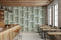 The colors are soft and muted, with various shades of green.

