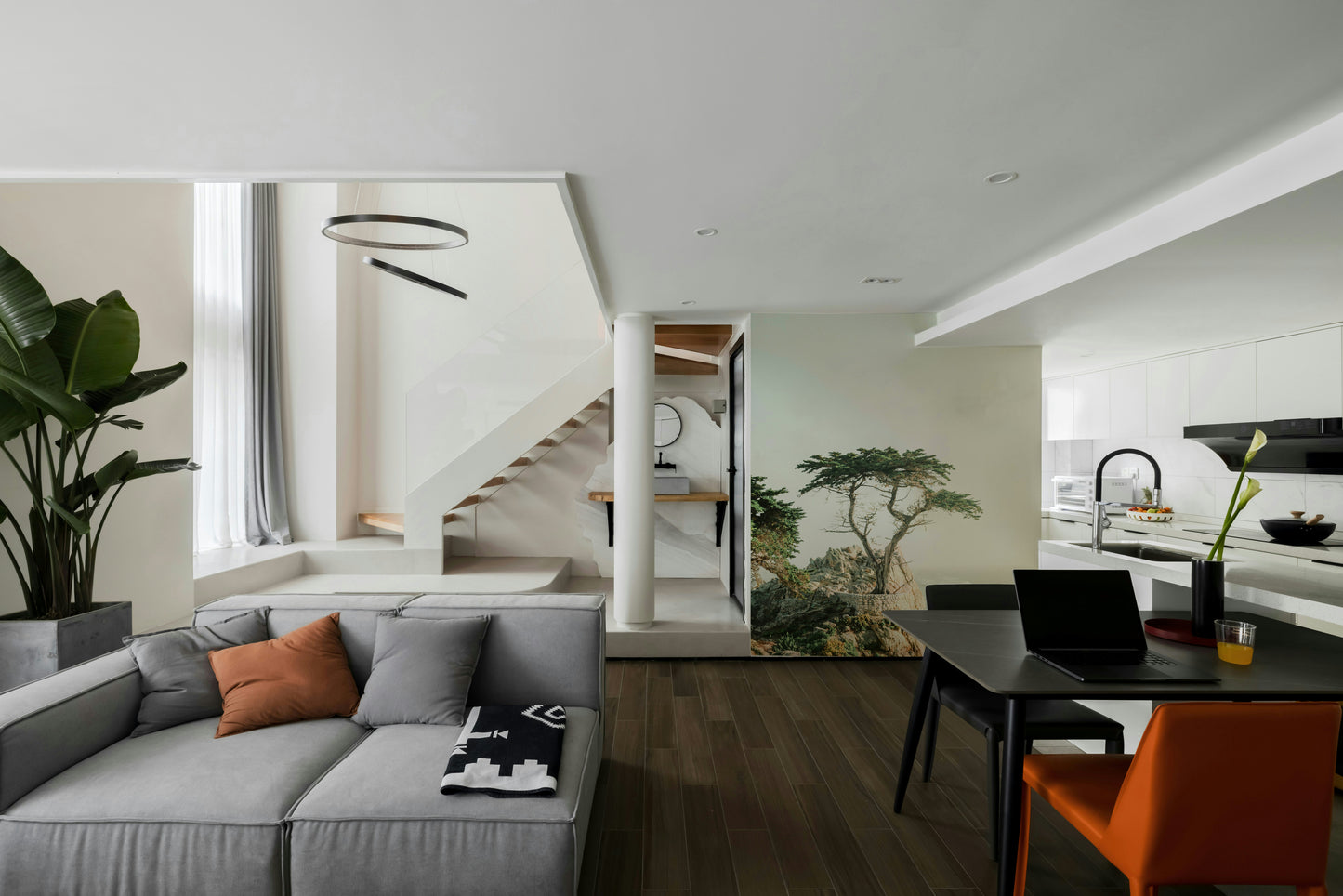 Monterey-inspired mural design for living rooms

