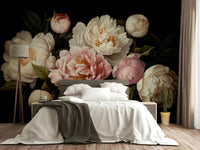 The colors are soft, muted tones of black, purple, and blue.

