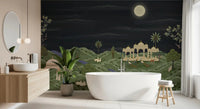 Night palace scene wall mural from Moonlit Palace Garden design