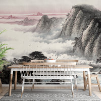 Elegant mountain and misty wallpaper
