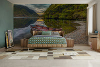 The room's lighting highlights the peaceful feel of the scene.

