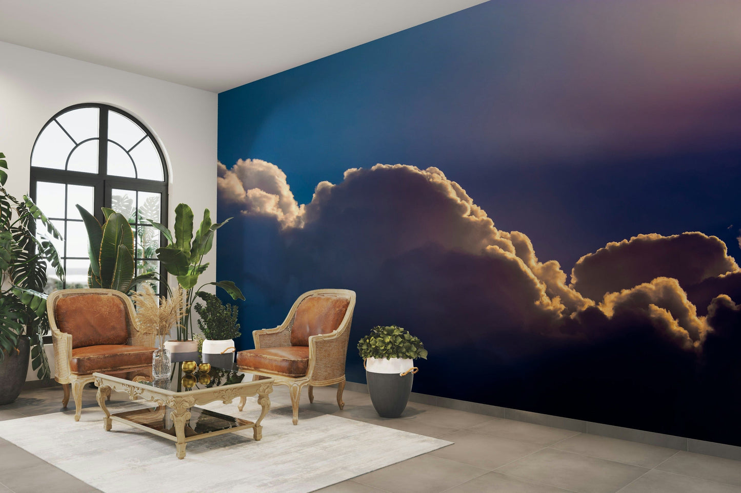 An artistic nature inspired mural for home decor.

