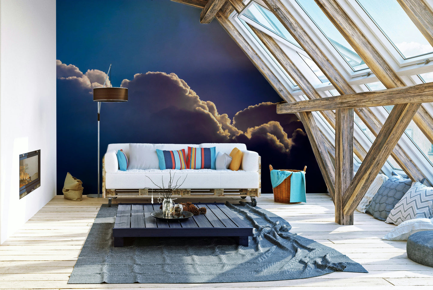 A beautiful bright morning wallpaper mural with subtle light.

