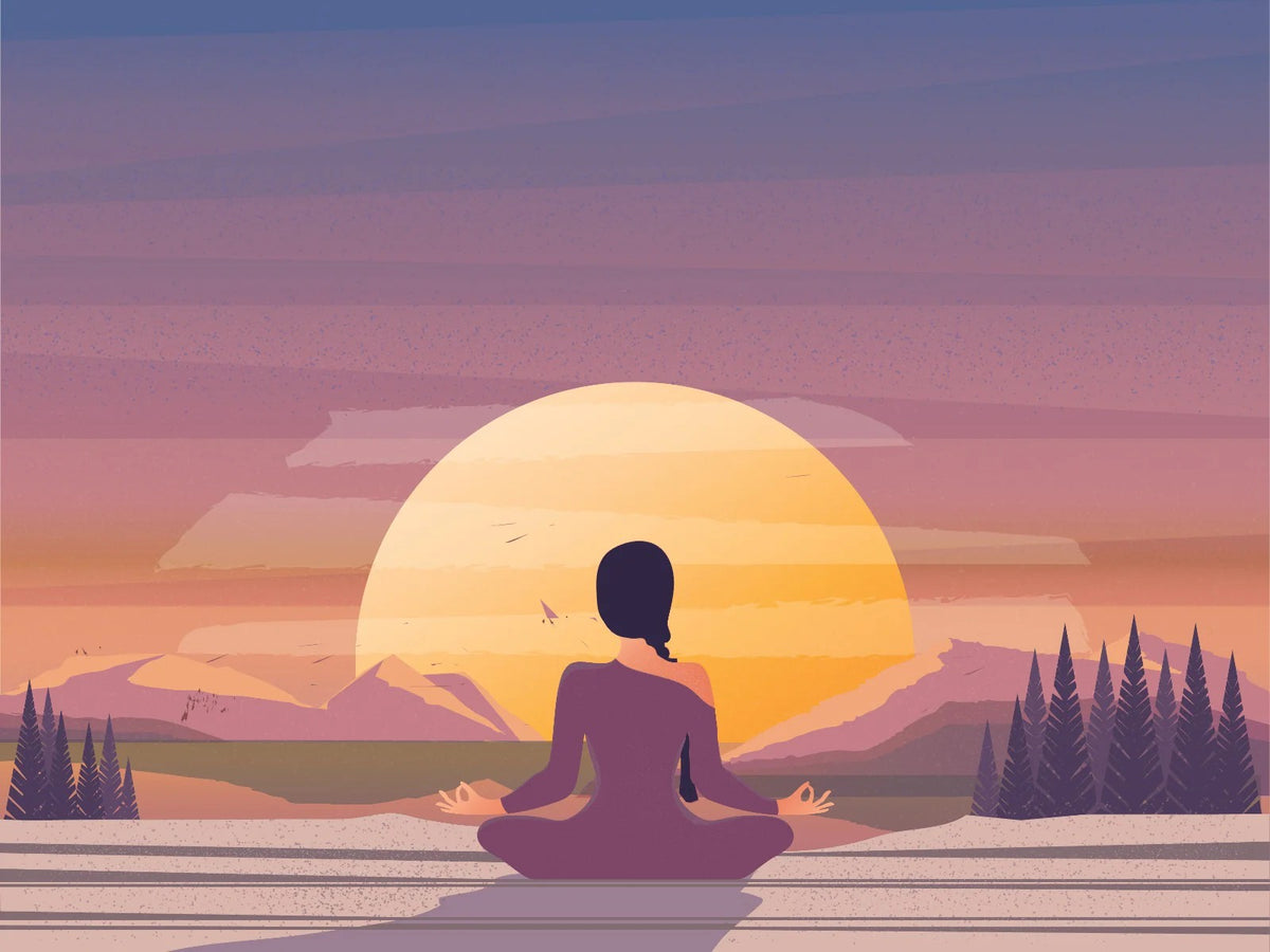 Meditation Sun Motif Wallpaper Mural in your room — zoomed