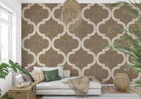 Moroccan-inspired brass wallpaper for elegant feature walls