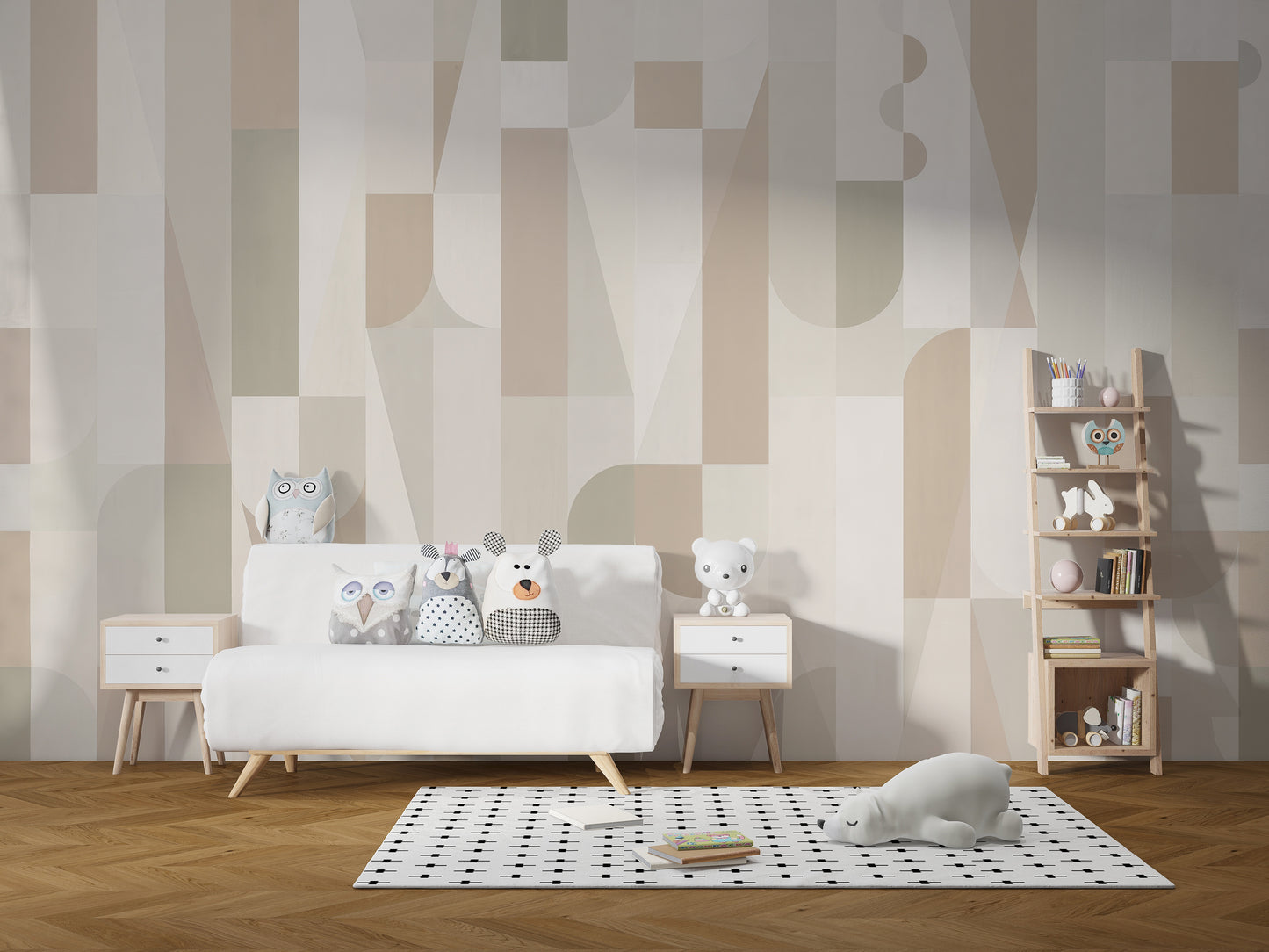 Vintage mosaic sepia tones wallpaper for rooms