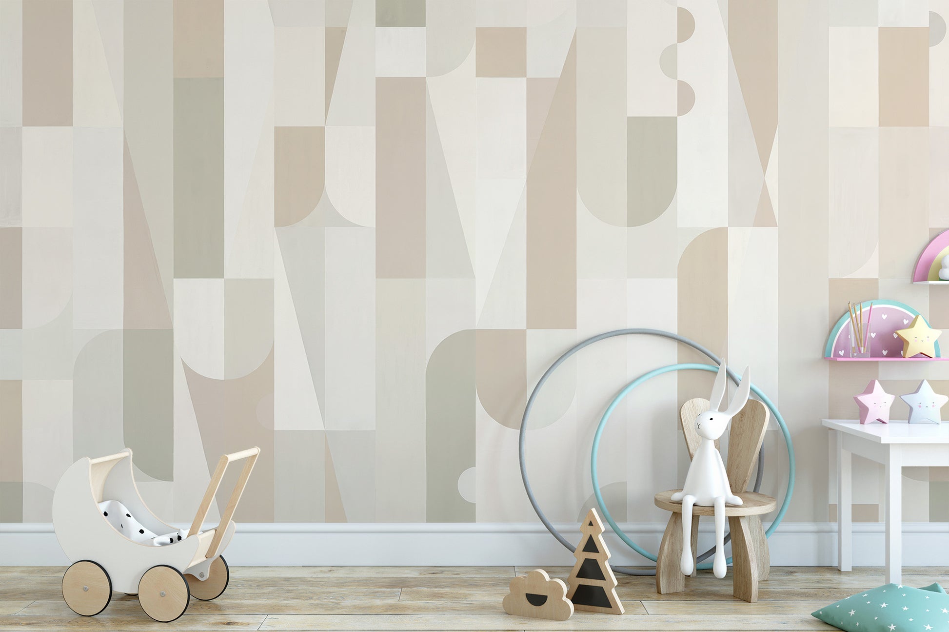 Elegant mosaic sepia tones wallpaper design