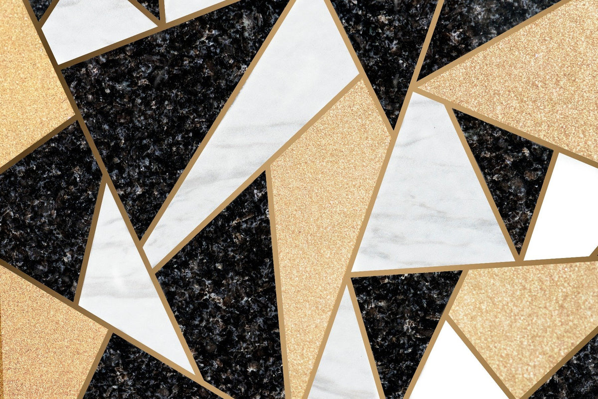 Mosaic Marble Tiles Wallpaper With Geometric Design in your room — zoomed