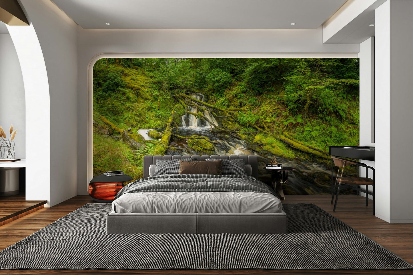 Mossy Falls forest wall mural

