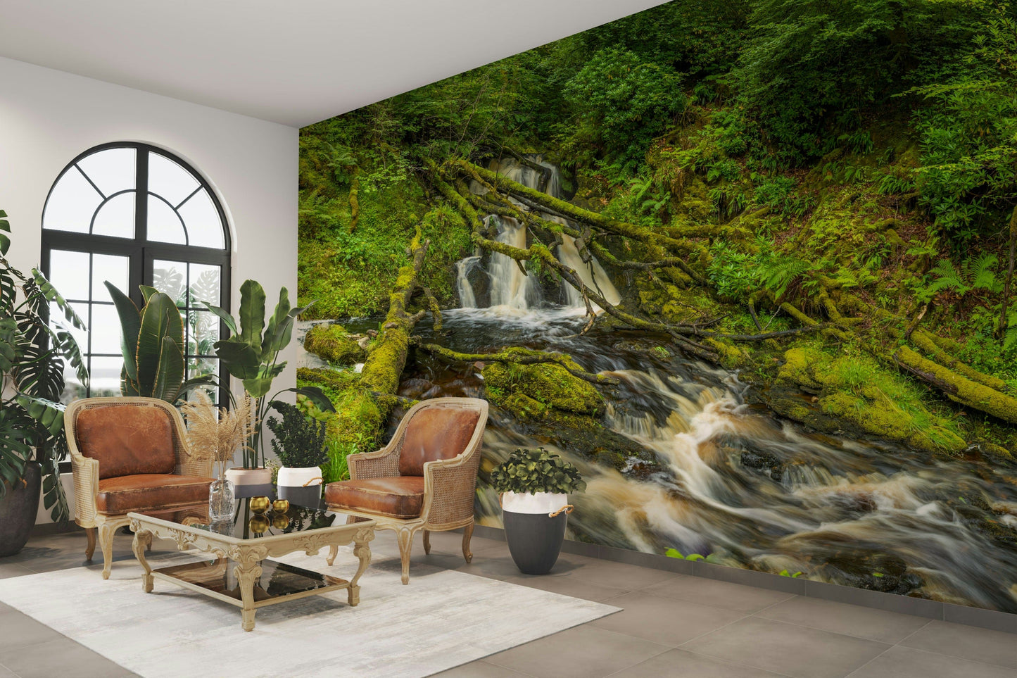 Mossy Falls tranquil wallpaper

