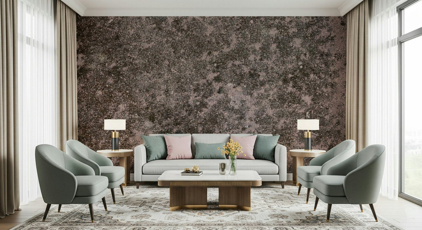 Decorative wall mural combining mottled soil textures and earthy hues for a cozy, grounded aesthetic.