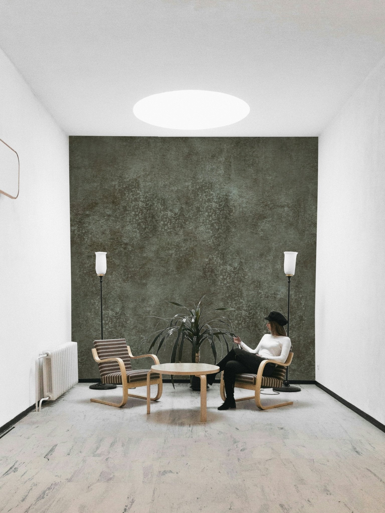 Modern grey wall mural design
