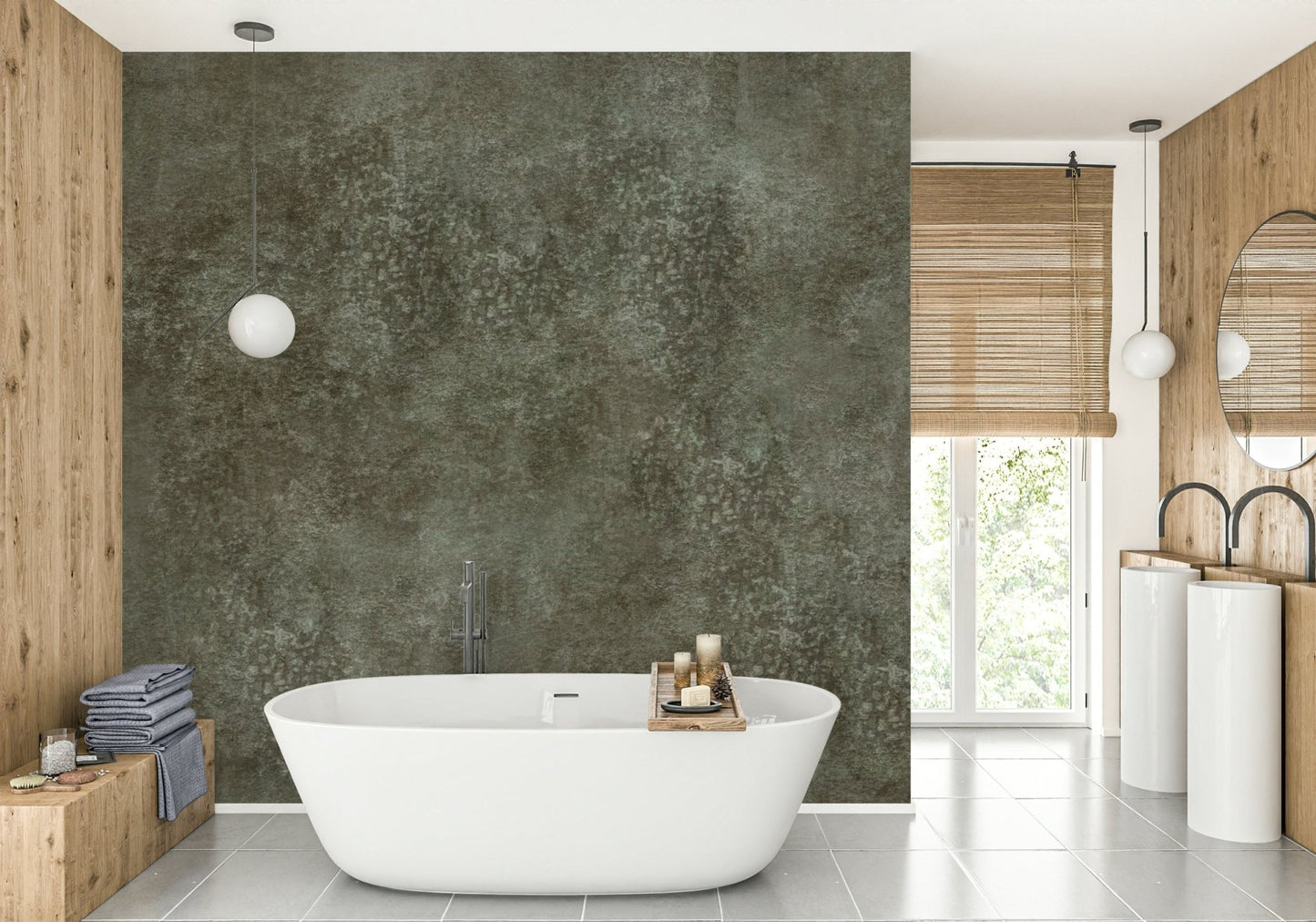 Soft concrete-inspired wallpaper
