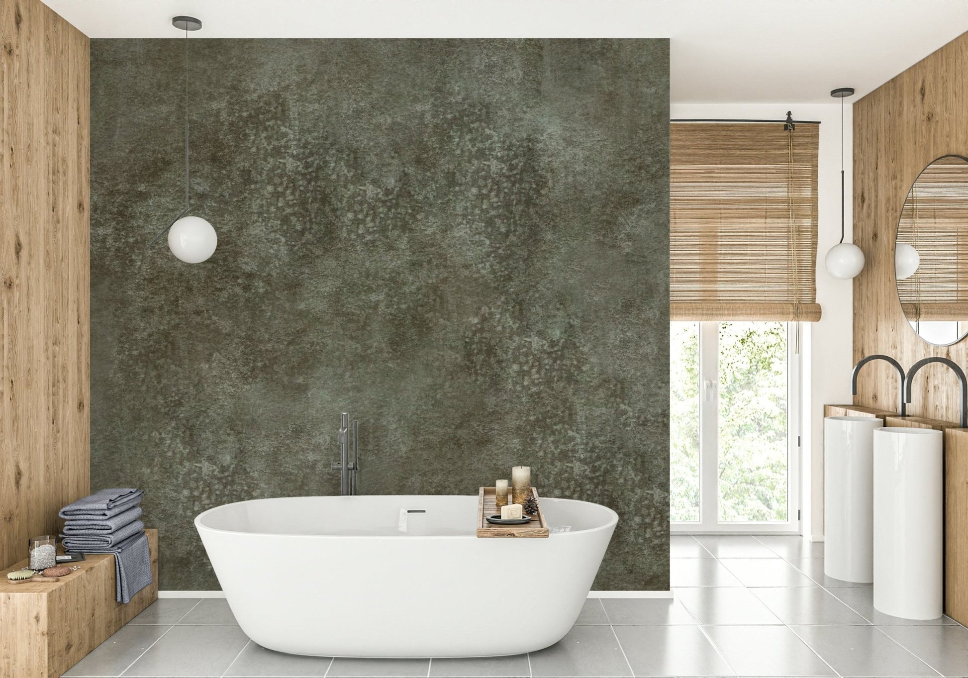 Soft concrete-inspired wallpaper
