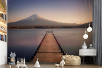Sunrise landscape Mount Fuji Serenity wall mural, snow-capped peak.