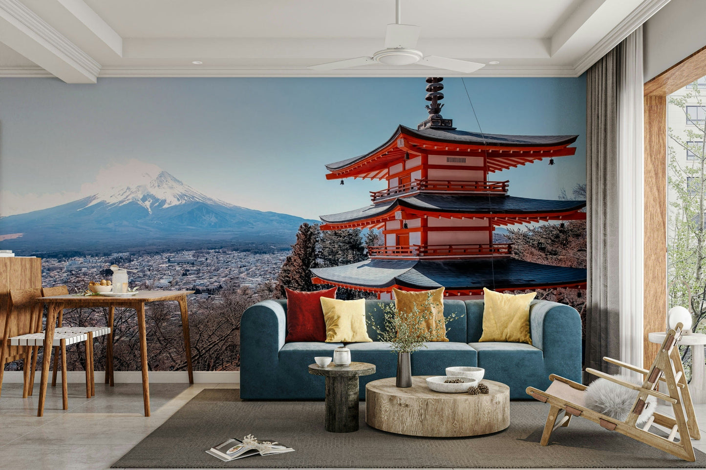 Tranquil Pagoda Peak Wall Mural