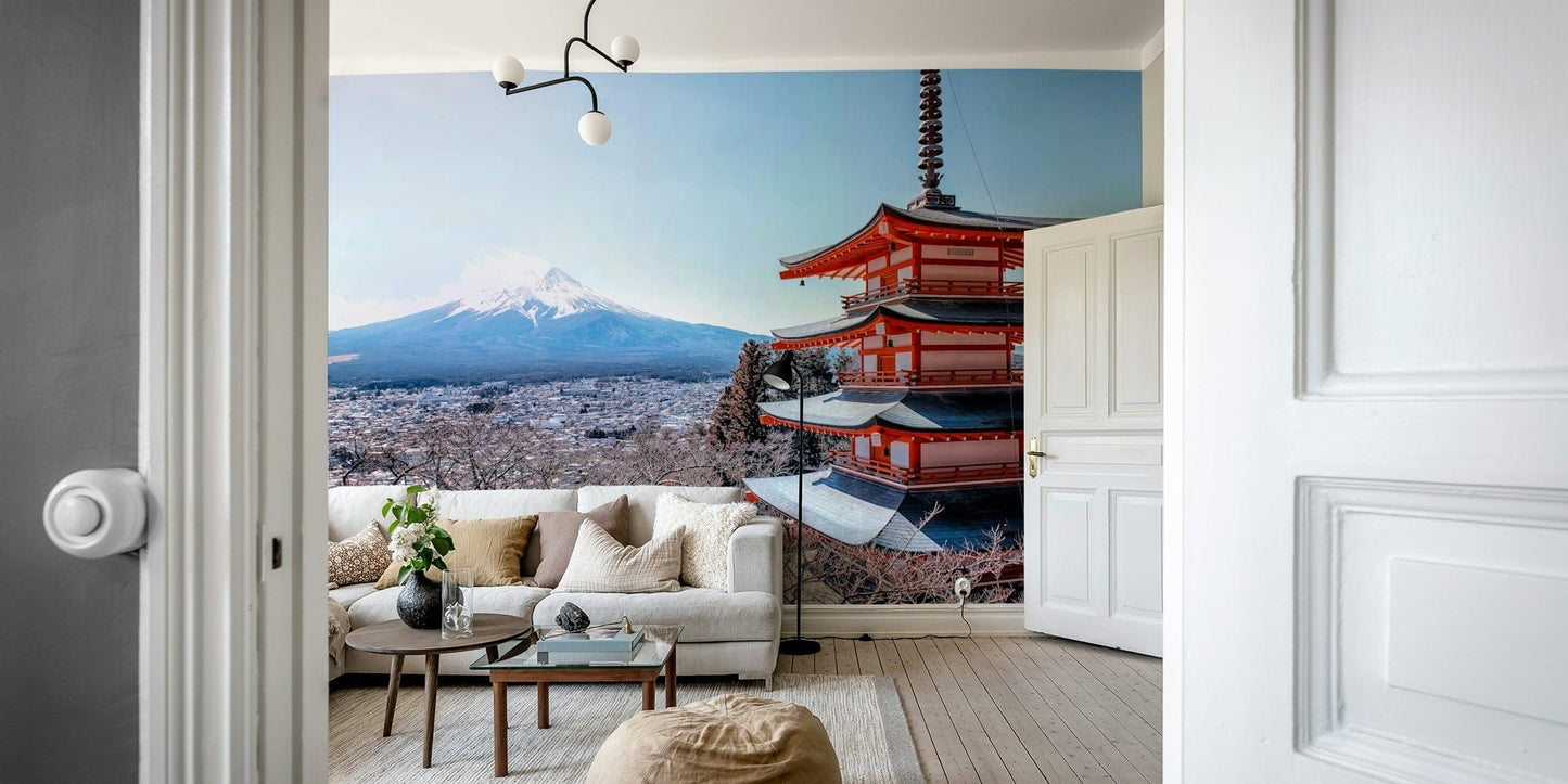 Tranquil Pagoda Peak Wall Mural