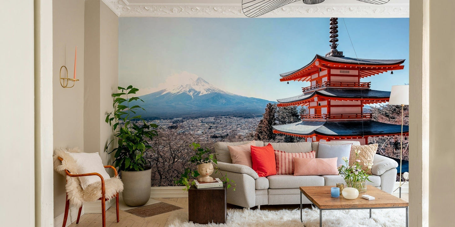 Tranquil Pagoda Peak Wall Mural