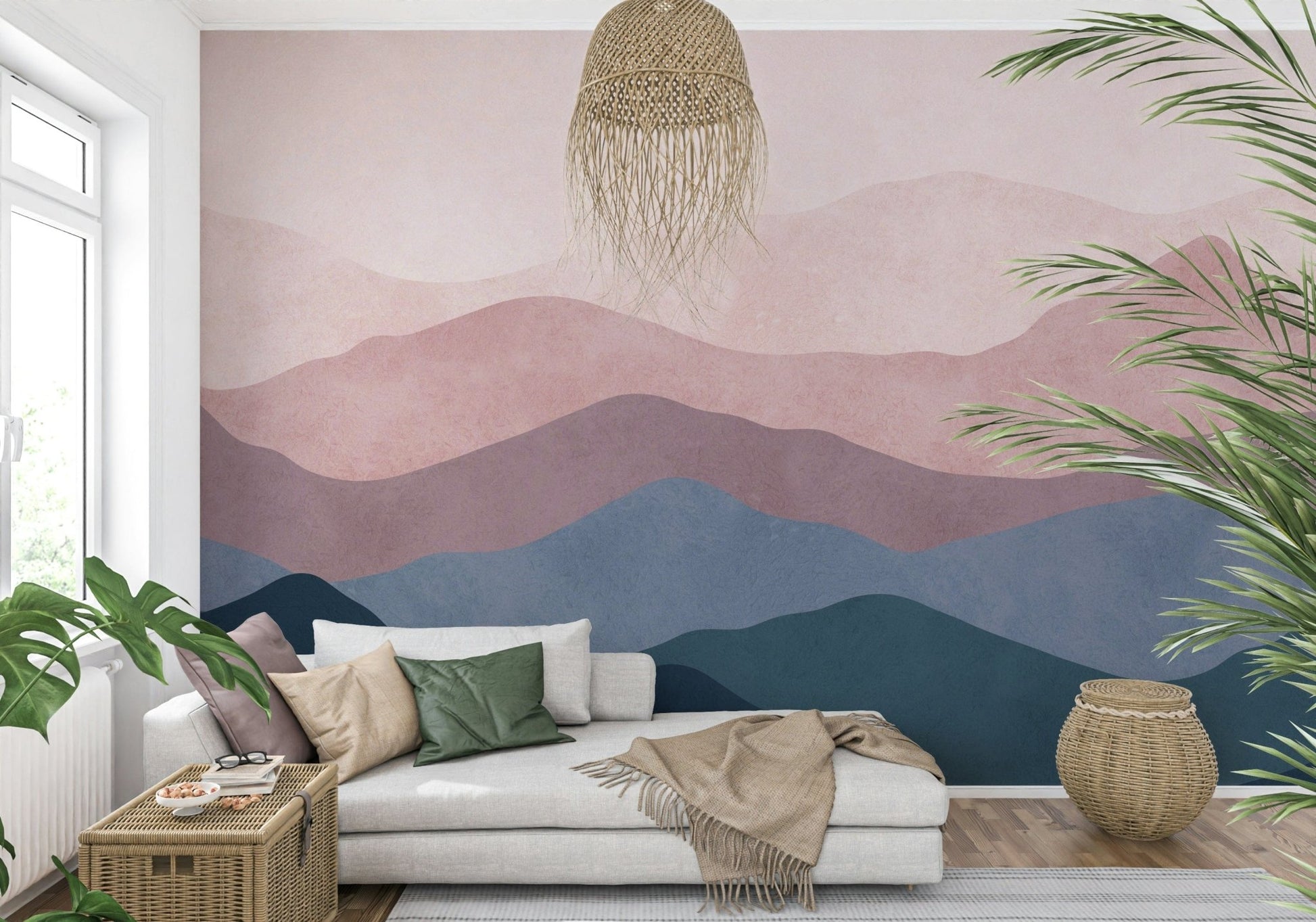 Mountain Dreams hillside wall covering. Delicate pastels mountain form. Amazing quality.